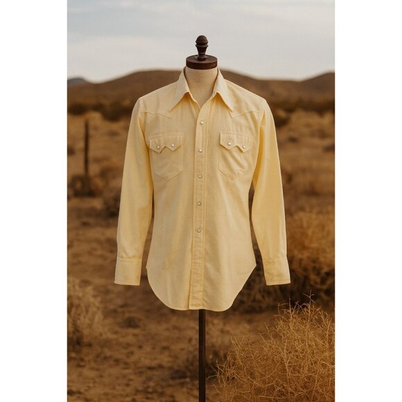 Bryceland’s Buttermilk Sawtooth Westerner Shirt Japan Made Rayon Western Snap - Picture 12 of 12